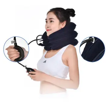 

U Shaped 3-Layered Air Inflatable Pillow Car Air Cushion Neck Pillow Vertebrae Shoulder Relax Retractor Neck Support Massager