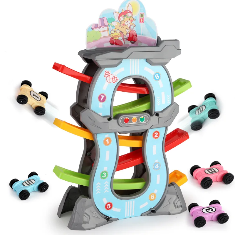 Kopen 3 7 Layer Ramp Race Tracks   Mini Inertie Auto Baby Peuter Sliding Motor Vaardigheid Developmental Leren Voertuigen Speelgoed voor Kinderen
