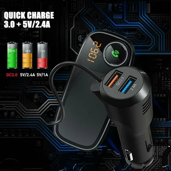 

Car Bluetooth FM Transmitter with Magnetic Phone Holder QC 3.0 Charging MP3 Music Player JHP-Best