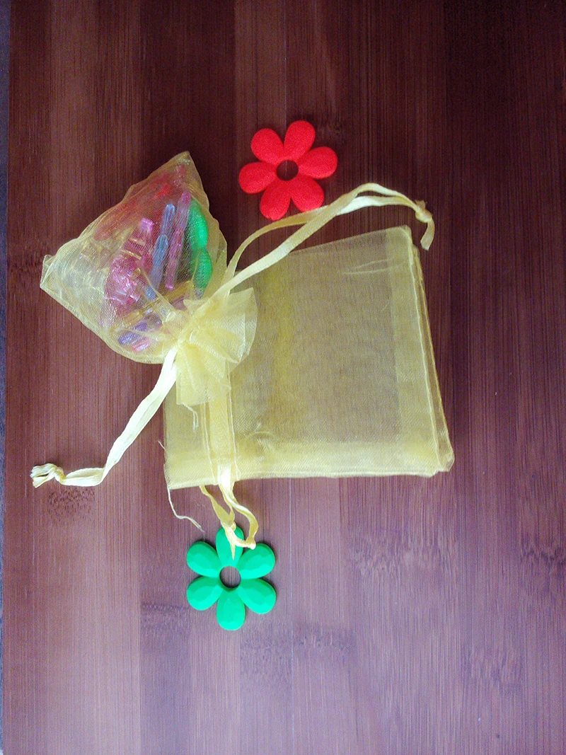 

100pcs yellow organza gift bags 11x16cm party bags for women event wed Drawstring bag Jewelry Display Bag Pouch diy accessories