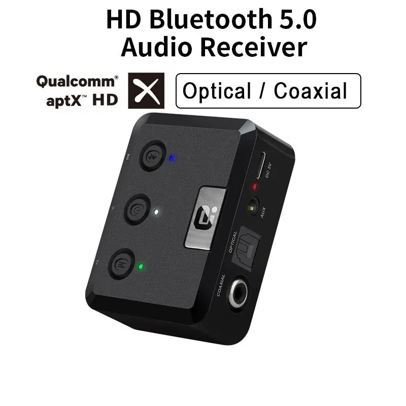 

Portable Bluetooth 5.0 Reciever Aptx HD Low Latency RCA Aux 3.5mm SPDIF Optical Coaxial Stereo Audio Wireless Music Adapter