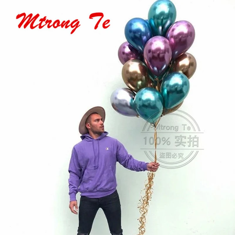 10 шт., хромированные металлические латексные воздушные гелиевые шары для вечеринки в честь рождения, свадьбы, вечеринки, украшения, воздушные шары, Infatable Balon