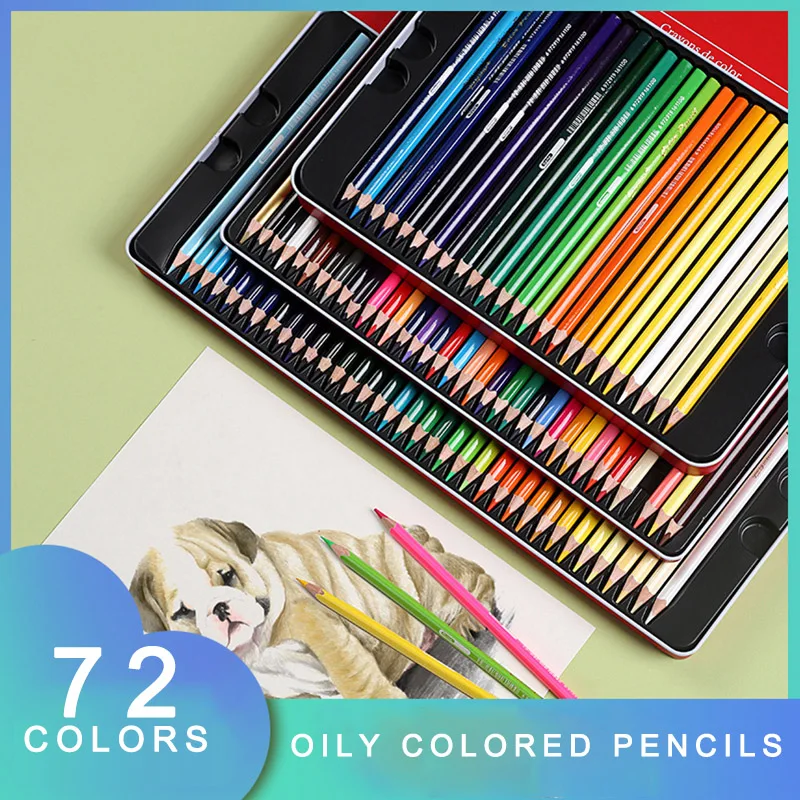 12/24/36/48/72 colori matite colorate set di spessore triangolo colorato Grassa log di pittura per bambini di disegno del fumetto rifornimenti di Arte matita