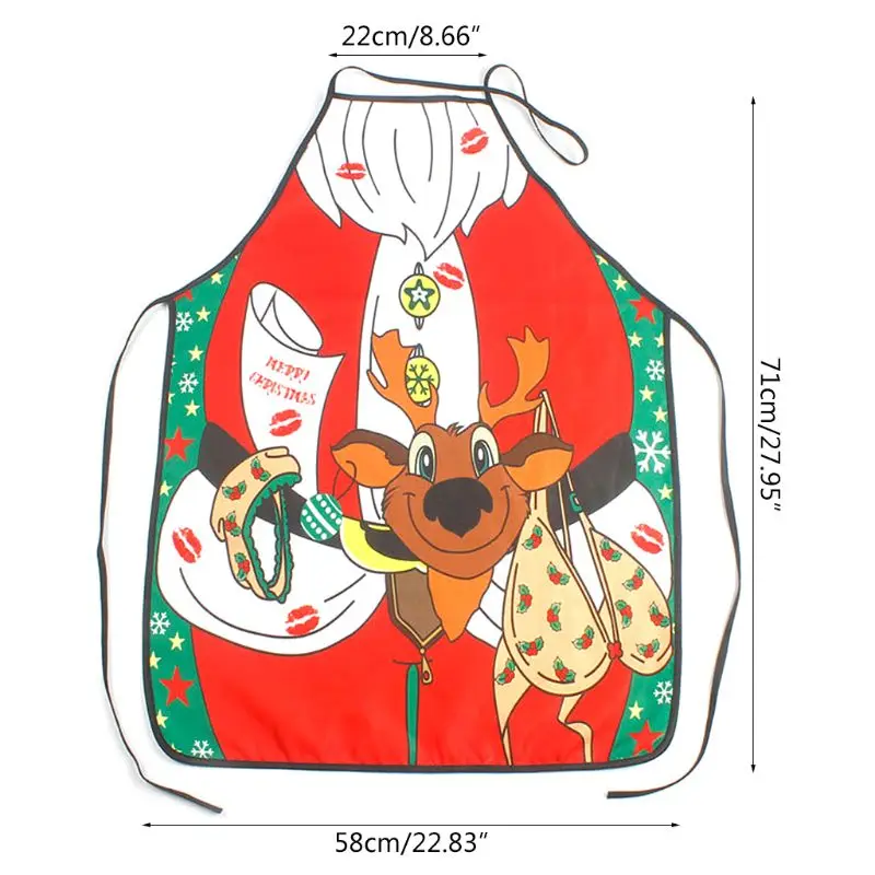 Женский сексуальный фартук, мультяшный Забавный Рождественский фартук, аксессуар для укладки волос