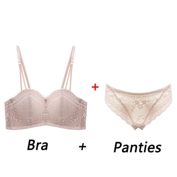 

Elovegirl Adjustable Bra Set Comfortable Women Underwear Women Sexy No Steel Ring Wire Free Bra Lace Floral Briefs Underwear