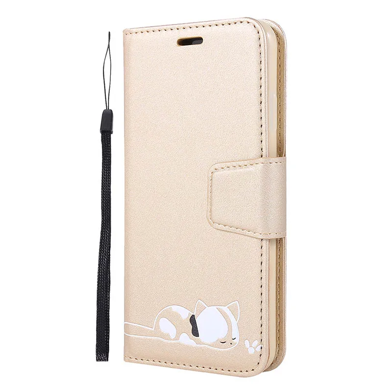 Чехол-книжка с откидной крышкой для samsung Galaxy S10, роскошный кожаный чехол-бумажник для телефона для samsung Galaxy A7 A70 A40 A50 A20e - Цвет: Gold