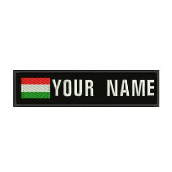 

Hungary Flag Embroidery Custom Name Text Patch Stripes badge Iron On Or Sew On Or Velcro Backing Patches For Clothes Backpack