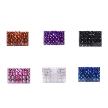 

100Pcs Box Christmas Ball Box Set Available Christmas Tree Ornament
