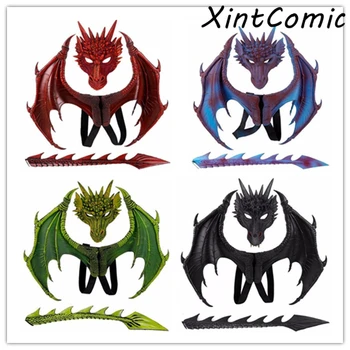 

Animal Cospty Dragon Costume Purim Christmas Gift Carnival Party Kids Cosplay Set Wing and Tail Children's day Dragon Costume