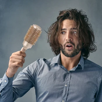 

Round Hair Brush Massage Comb Ceramic Coating & Ionic Roller Hairbrush for Blow Drying Detangling Hairbrush for Women