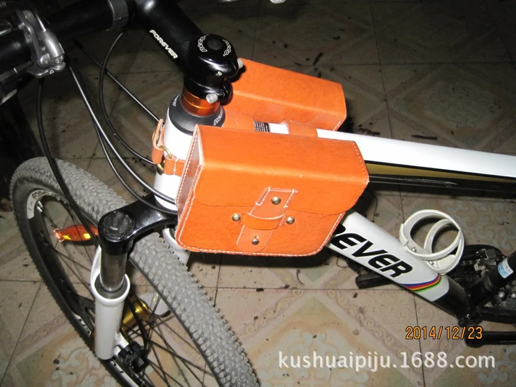 

Mountain Bike Bag Mountain Bike Front Rack Bag Cowhide Mountain Bike Front Rack Closed-toe Layer Cowhide Front Rack Bag