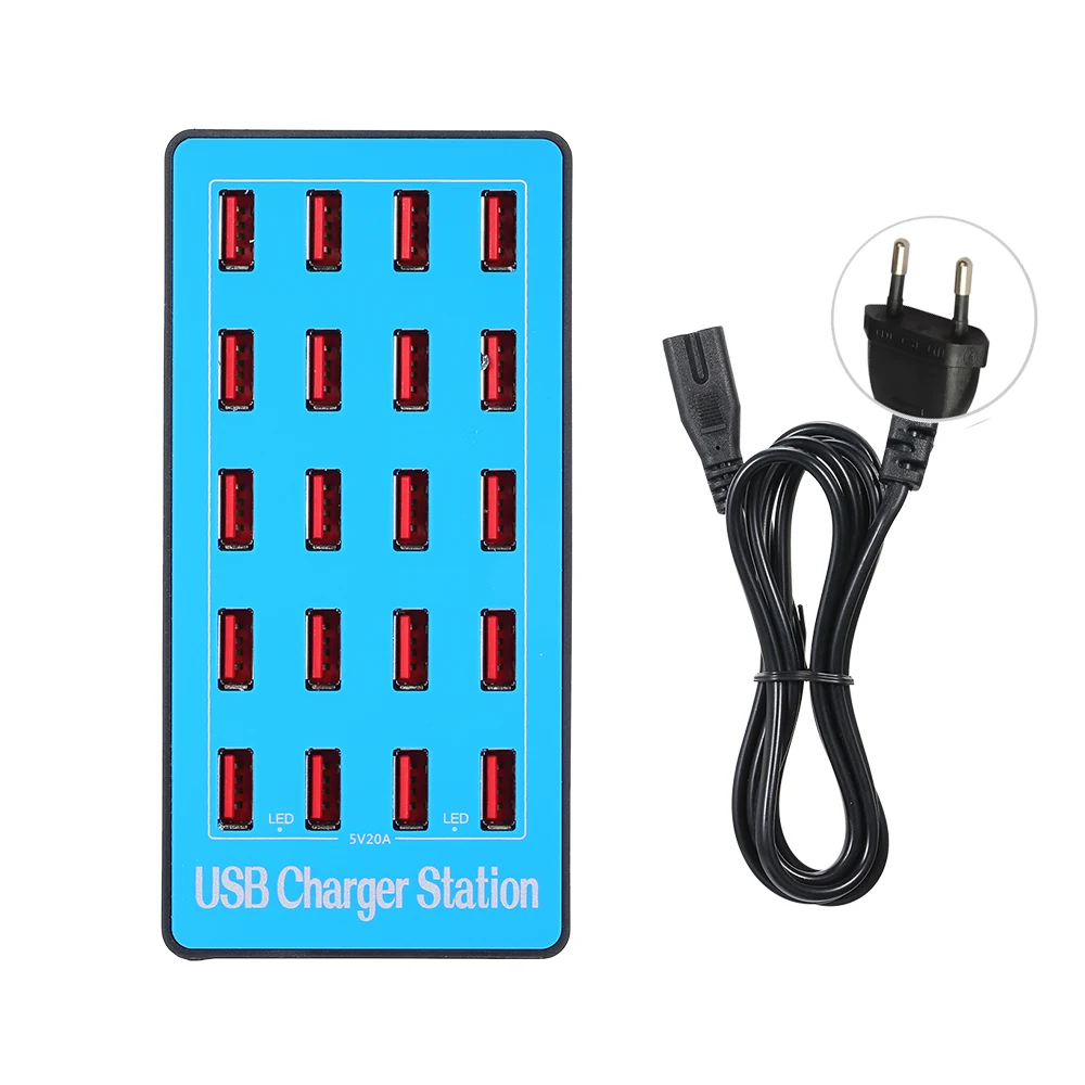 Usb-концентратор, 20 портов, умная зарядка, USB мульти-Сплиттер, быстрая зарядная станция, настенный адаптер питания для ноутбука