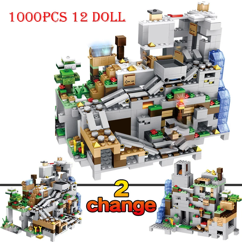 18 Style My World Bricks Set Mine Farm Mountain Cave Waterfall Village Jungle Treehouse Figures Model Building Blocks Toys Gifts Blocks Aliexpress
