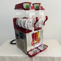 Frozen Drink Slush Machine 2 x12L Smoothie Slushy Maker 2 Cylinder Snow Melting Tank Ice-Cool Juice Dispense Commercial 1