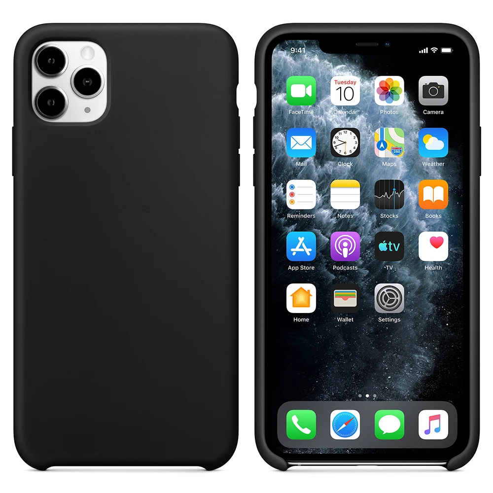 

silicone Cover Luxury Thin Soft for IPhone 11 Pro Max case xs max xr x 8 7 6s plus cases logo cover Rubber Shockproof Silica gel