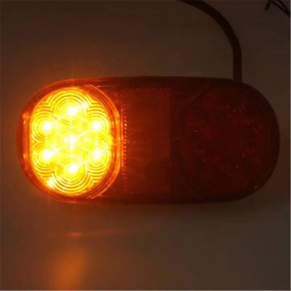 

2Pcs New Hot 12V Car Truck LED Tail License Plate Light for Trailer Boat Stop Indicator Lamp Yellow/Red Color Waterproof