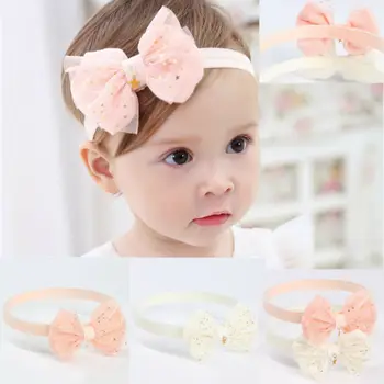 

Baby Girls Headband Kids Stars Mesh Bowknot Party Headwear Hair Bows Princess Pentagram Elastic Headband Photography Pros