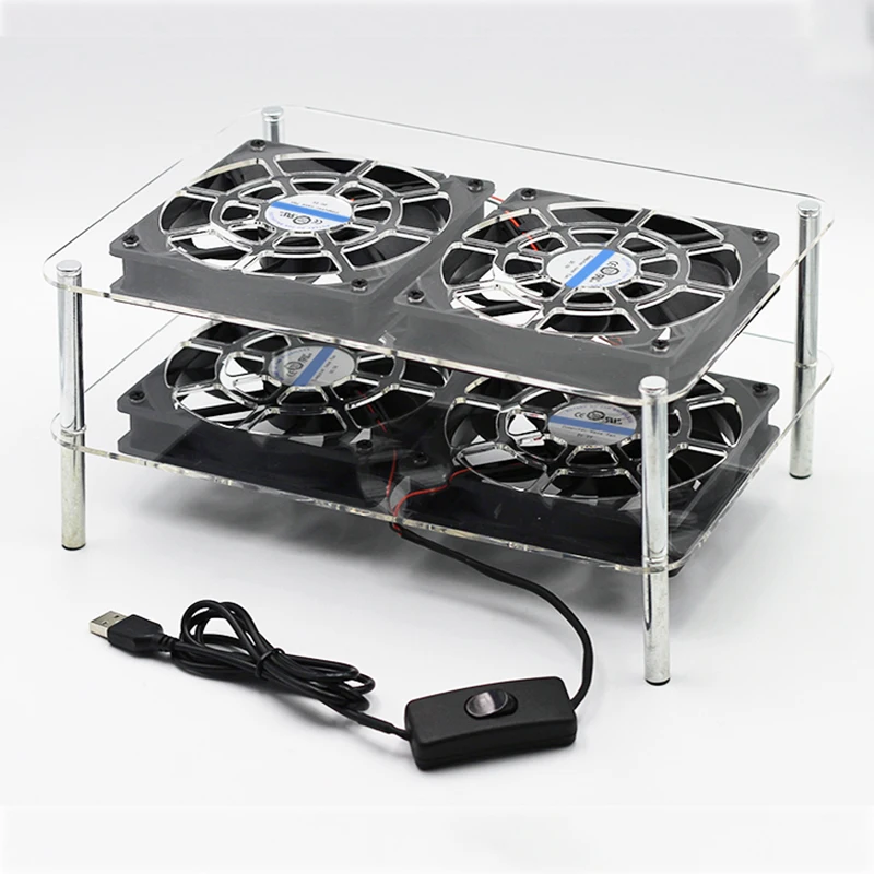 cremalheira de refrigeração usb com ventilador para modem caixa de disco ventilador dissipador de calor com interruptor