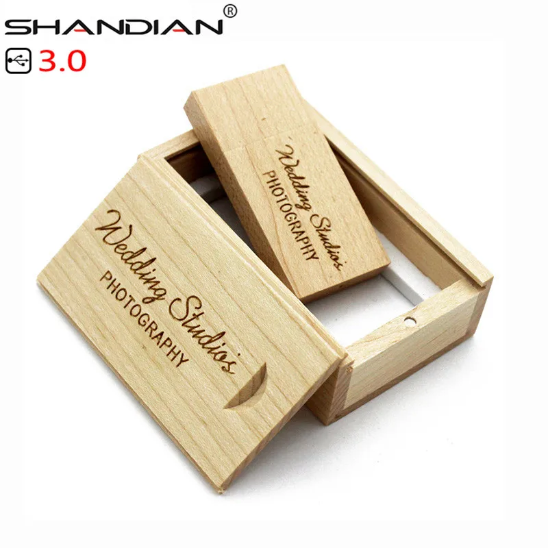 SHANDIAN USB 3 0 деревянный usb с коробкой флэш накопитель ручка драйвер дерево чипы pendrive