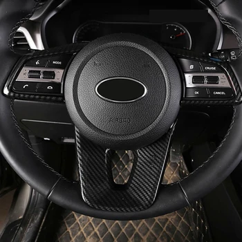 

Fit for Kia Seltos 2019 2020 Car Styling ABS Carbon Interior Car Steering Wheel Button Cover 1set Auto Accessories