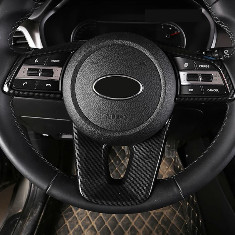 Подходит для Kia Seltos 2019 2020 Стайлинг автомобиля ABS карбоновый интерьер рулевое