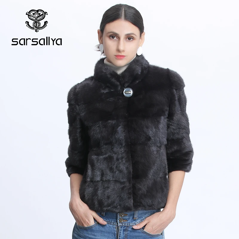 

Real Mink Fur Jackets Women Genuine Mink Coat Ladies Natural Fur Coat Female Luxury Sexy Warm Women's Winter Jacket Stand Collar