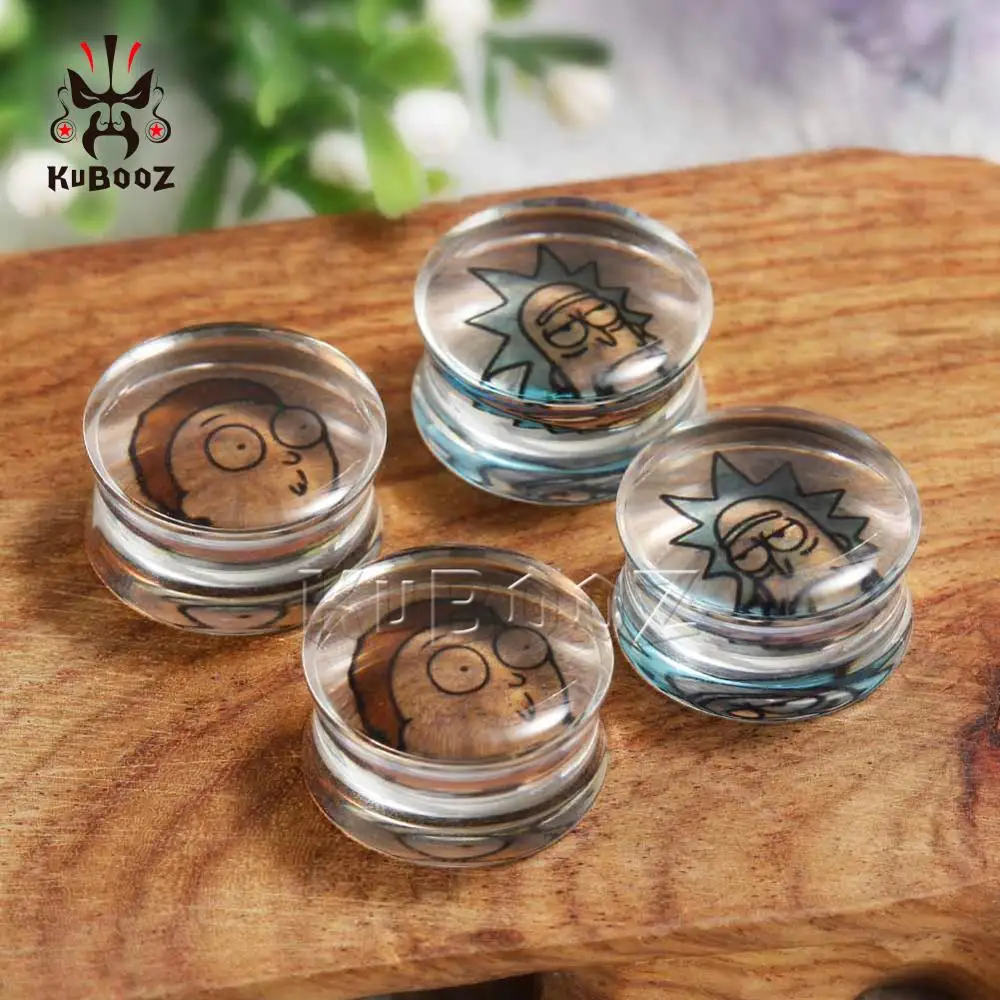 KUBOOZ Simple Transparent Acrylic Ear Piercing Gauges Earring Plugs Tunnels Stretchers Body Jewelry Expanders 8-30mm 2PCS piercing jewelry body piercing earrings ear piercing jewelry body piercing jewelry body jewelry