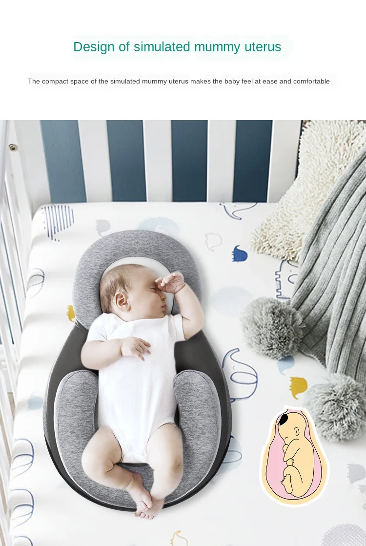 Baby Pillow Newborn Sleeping Support Pillow Concave Soft Cartoon Toddler Cushion Prevent Flat Head Baby Pillows Reflux Bed