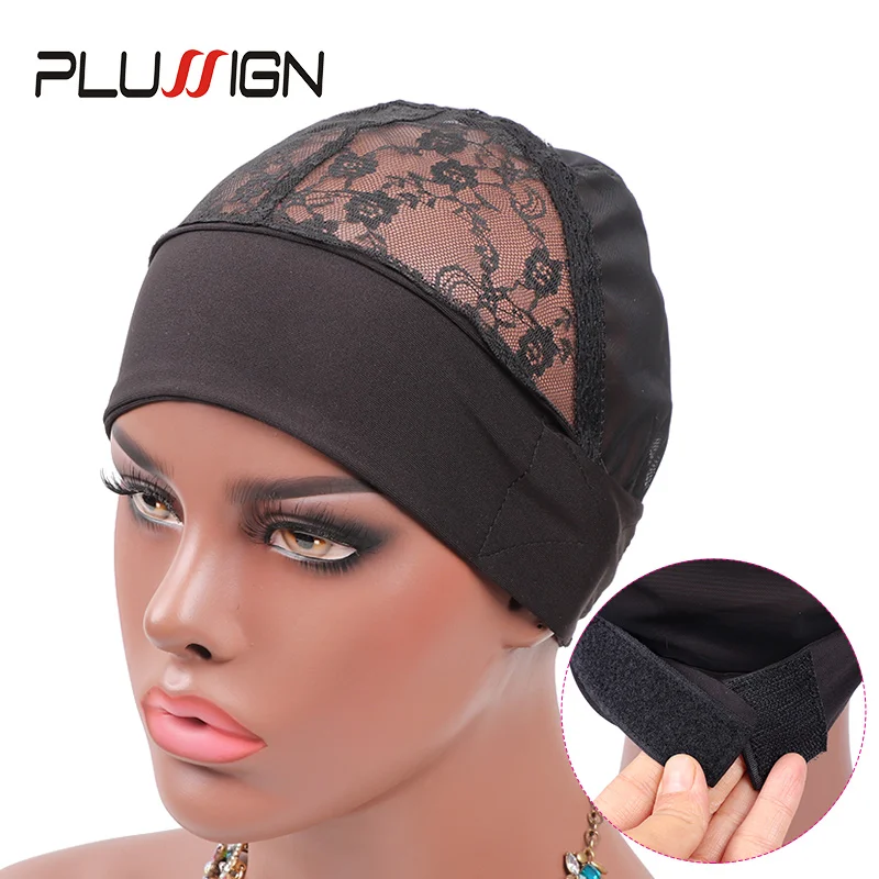 

Wig Cap With Edge Wrap Scarf For Making Wigs Black 1Pcs/Lot Ice Silk Headband Wig Cap Adjustable Black Weaving Cap Hair Nets
