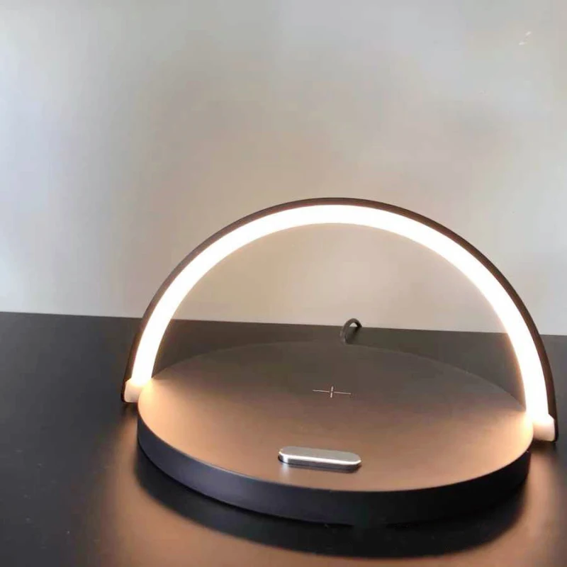 Carregador sem Fio Lâmpada de Mesa Rápida do Telefone Suporte de Carregamento 2 em 1 Pequena Noite Lâmpada Multi-função Universal Carga Móvel Ilimitado 8 em 1 multi-função lâmpada de mesa universal
