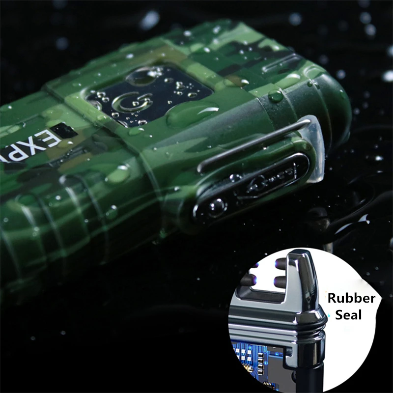Новая электронная USB Зажигалка с сенсорным зажиганием и отпечатком пальцев, портативная Водонепроницаемая Зажигалка для сигарет, походов