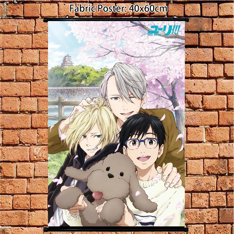 Аниме постер yuri on ice Victor Plisetsky Katsuki Yuri BL настенный свиток 60x40 см художественные