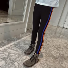 Для девочек; плотные леггинсы для крупных мальчиков на осень и зиму плотное ноги чистые хлопковые леггинсы для девочек, Плетеный, тканый ворсом длинные брюки для девочек