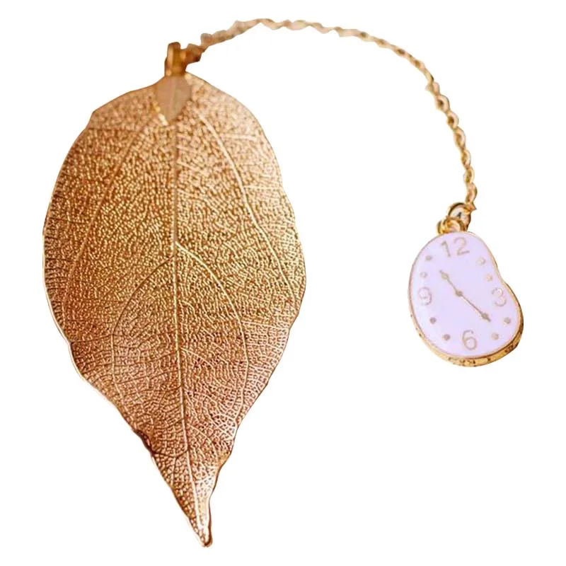 

School Stationery Festival Gift Metal Bookmarks for Books Cartoon Leaf Office Accessories watches