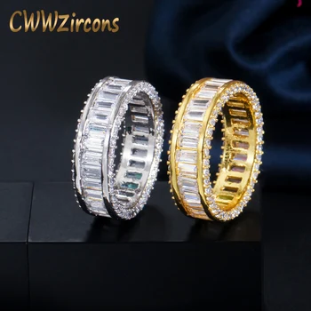 

CWWZircons Gold Silver Color Love Round Cubic Zirconia Wedding Cocktail Party Rings New Fashion Ladies Engegement Jewelry R156