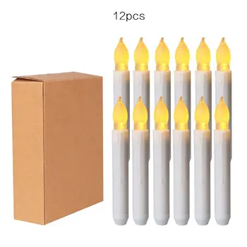 

12 Pcs/set Creative Simulation Candles LED Electronic Flameless Taper Candle