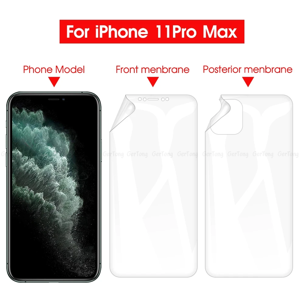 Передняя/задняя полное покрытие мягкая Гидрогелевая пленка для iPhone 11 Pro X XR XS Max 6 6s 7 8 plus защита экрана изогнутая не стеклянная
