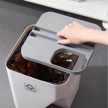 

Household Dry And Wet Separation Waste Bin Kitchen Trash Can Stacked Sorting Trash Bin Rubbish Bin for Bathroom Stackableo