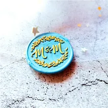 Настройка латунная печать набор в подарочной коробке компания Персонализированная двойная буква Имя/уплотнение воск/Свадебный Воск печать на заказ приглашение штамп