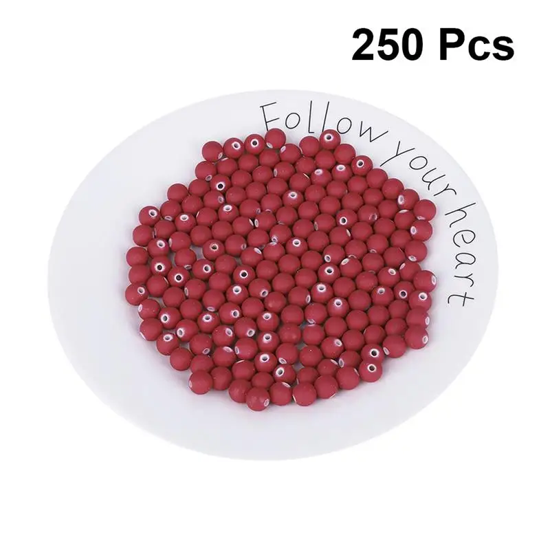 Dark Red 250 шт/5 упаковок, самодельные бусины ручной работы, круглые мини-бусины для украшения своими руками, ювелирные изделия для изготовления ожерелья - Цвет: Dark Red