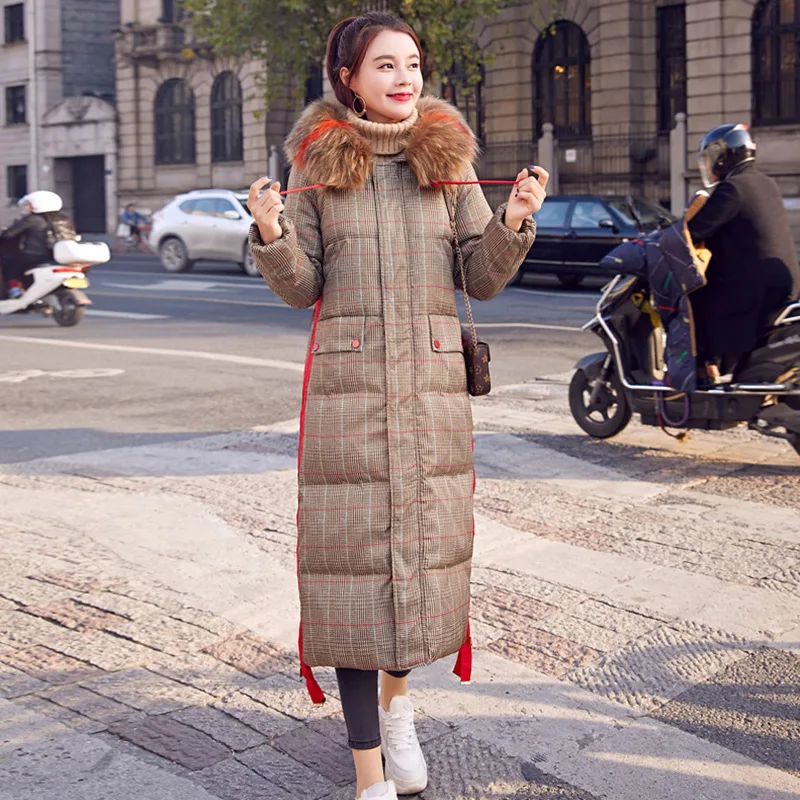 

Cotton-padded Clothes Women's Mid-length 2018 Winter New Style Waist Hugging Slimming Warm down Jacket Cotton-padded Clothes Lon