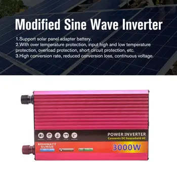 

Modified Sine Wave Inverter DC 12/24V to AC 220V 3000W with Universal Socket USB Port for Car Solar Power Inverter