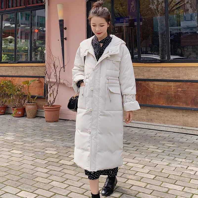 

2019 New Style Winter down Jacket Cotton-padded Clothes Women's Mid-length over-the-Knee Students Cotton-padded Jacket Korean-st