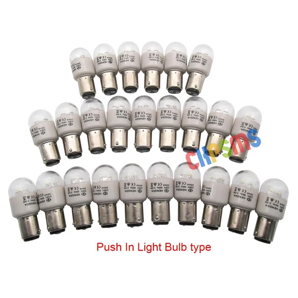 25 PCS Push In Type LED Light Bulbs for Home Sewing Machine 0.5W 220 Volts LED BA15Dbulb led