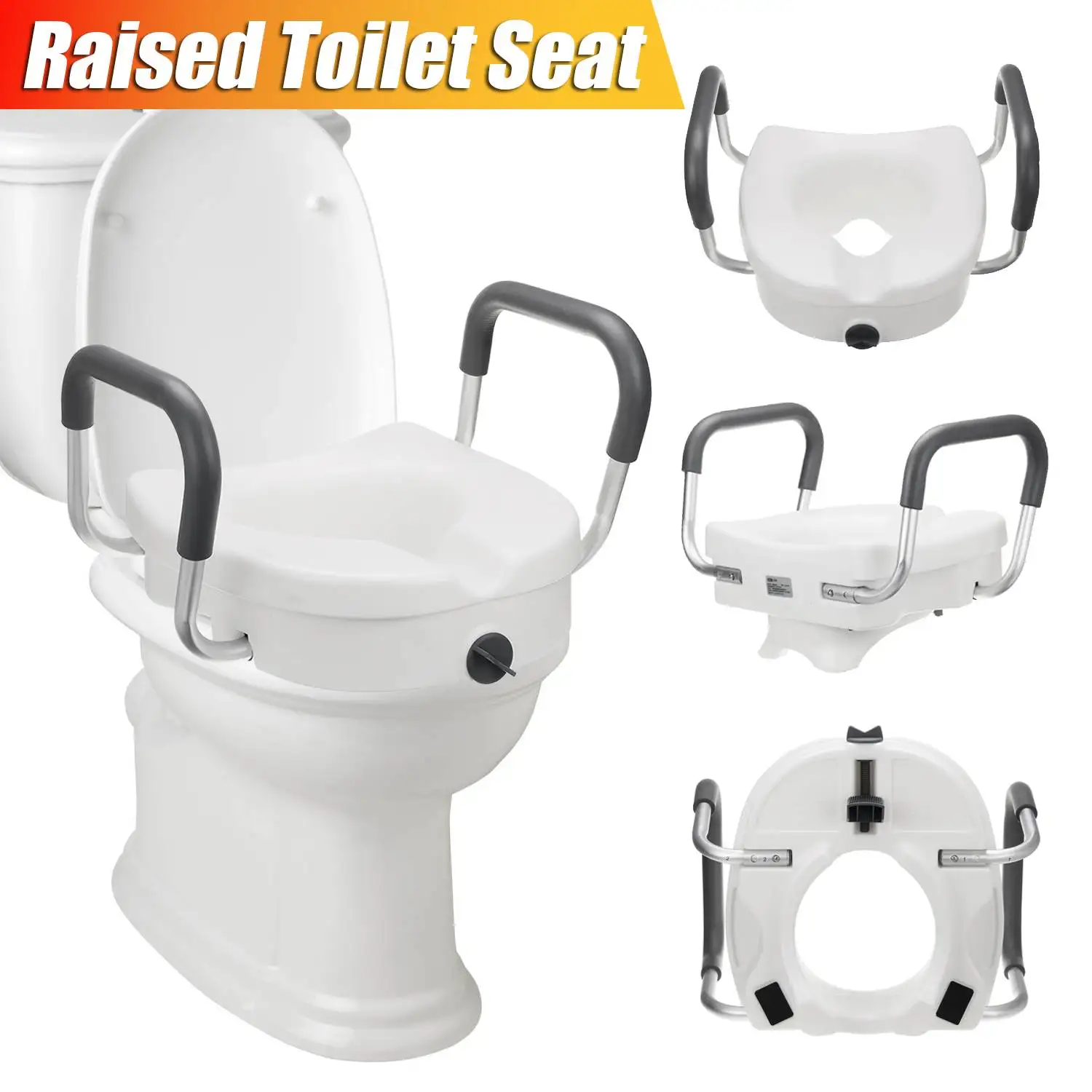 Removable Raised Toilet Seat With Arms Kansas City Mall Max 73% OFF Handles Disability Padded