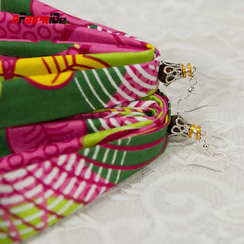 Afripride африканские серьги этнические Анкара серьги веер форма Африканский принт серьги для женщин Анкара ювелирные изделия ручной работы wya081