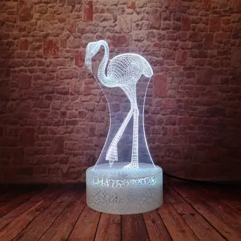 

Flash 3D Illusion LED Desk Nightlight Colorful Changing Kids Light Phoenicopterus ruber Model Flamingo Animal Figure Toys