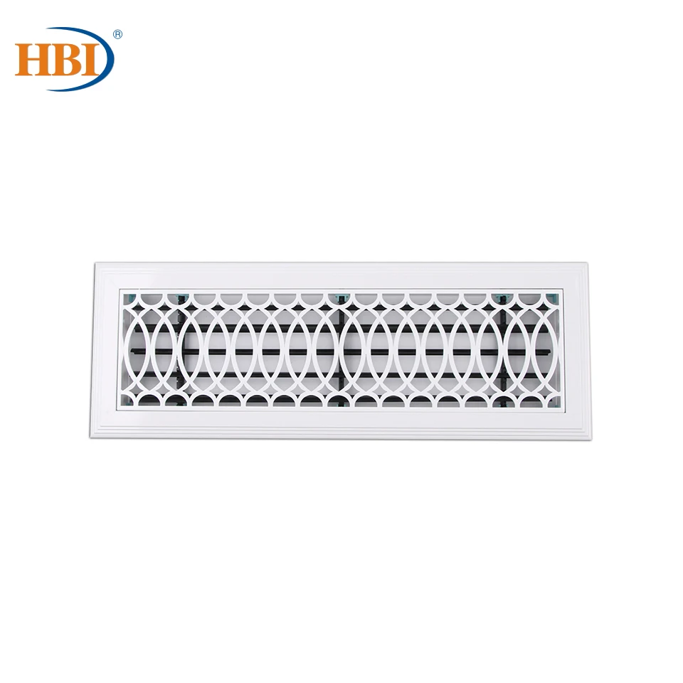 

HBI 500mm*150mm Pattern-mutual affinity Plastic Frame Steel Decorative Air Grille Vent Retro Style Outlet Retro Style White