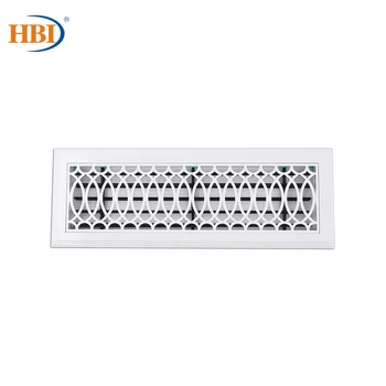 

HBI 500mm*150mm Pattern-mutual affinity Plastic Frame Steel Decorative Air Grille Vent Retro Style Outlet Retro Style White