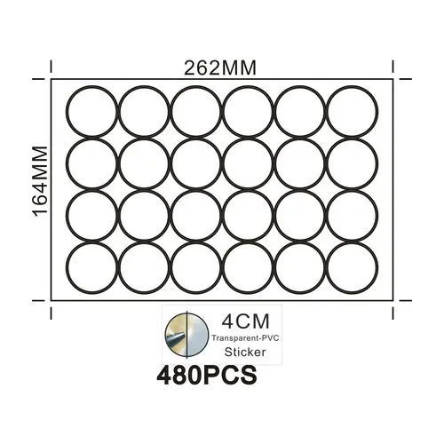 4CM T PVC 480PCS Самоклеящаяся бумага А4, белая прозрачная/глянцевая/матовая/крафт-бумага/матово-Золотая/Серебристая/металлическая-Золотая/Серебристая пустая печать, крепкая клейкая - Цвет: 4CM T PVC 480PCS